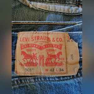 Levi’s 501 Original Straight Leg Vintage Button Fly Medium Wash Jeans Size 42